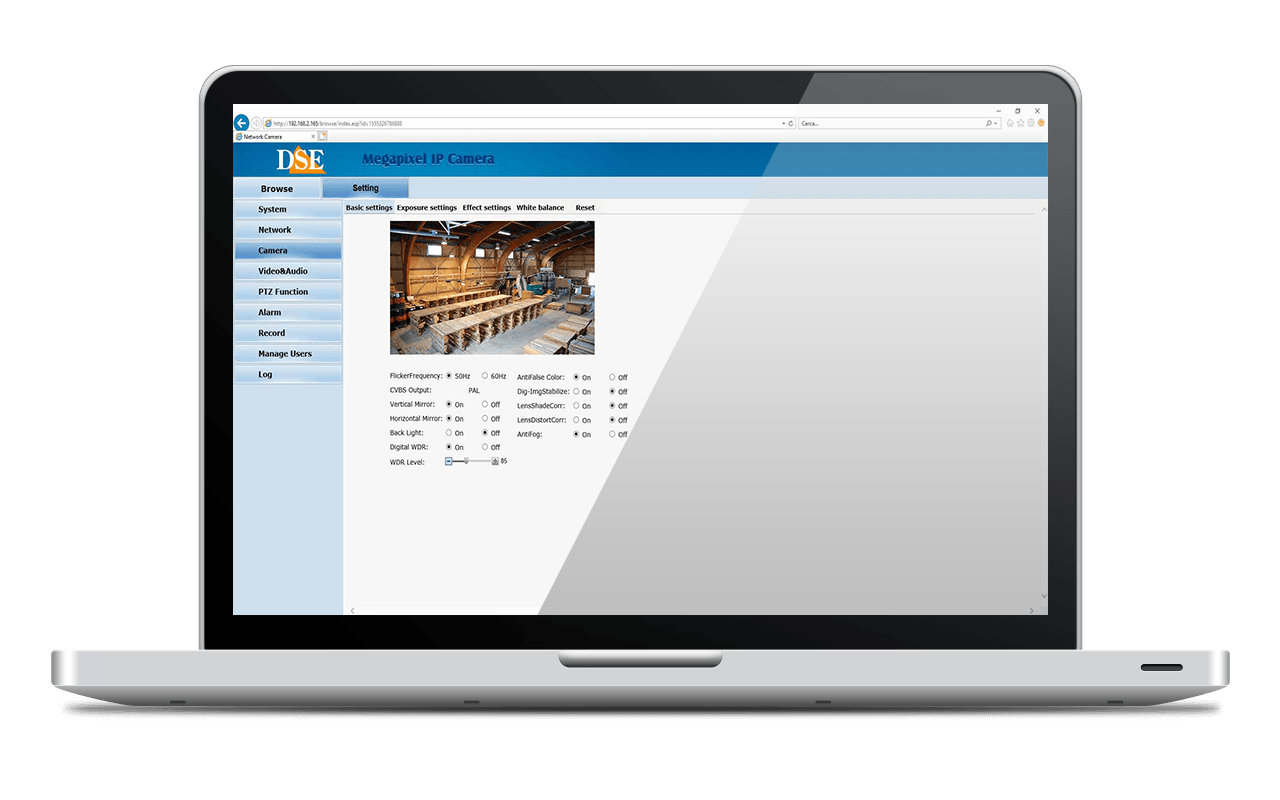 Controllo telecamera IP da browser
